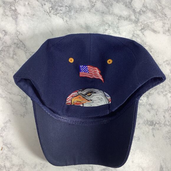 USA Eagle American Flag Hat Ball Cap Blue Gold One Size New NWOT KYS Design - Picture 5 of 5